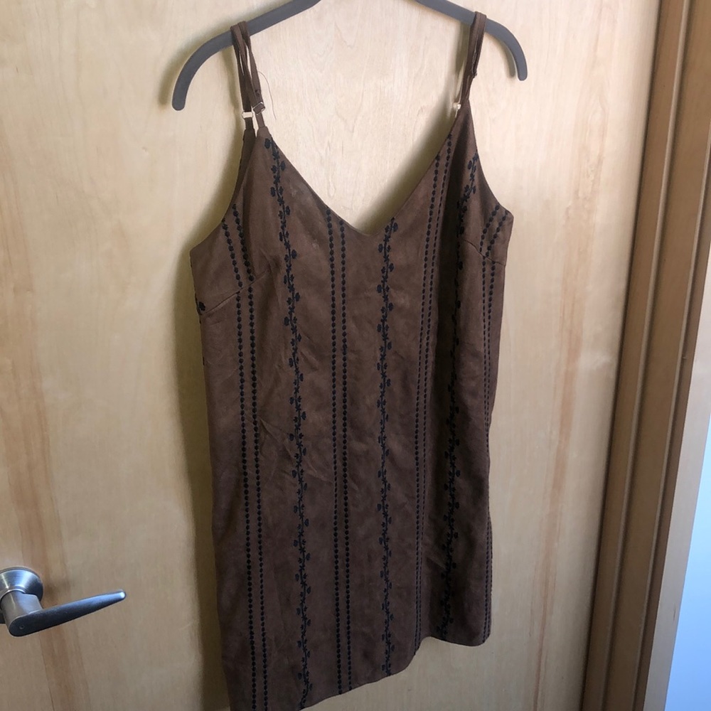 Suede babydoll dress